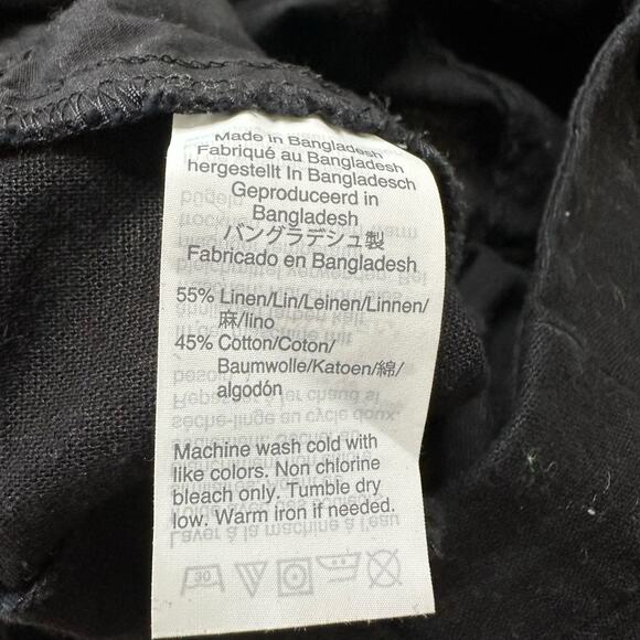 J CREW Black Scalloped Linen Blend Shorts Mid Rise Women's Size 8 Classic Chic - Picture 3 of 4